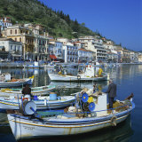 Fishing Boats at Port Town of Neapoli  Peloponnese  Greece  Europe