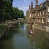 Queens College and Mathematical Bridge  Cambridge  Cambridgeshire  England  United Kingdom  Europe
