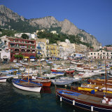 Boats Moored in the Marina Grande  Capri  Campania  Italy  Europe