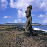 Moai Statue  Ahu Akapu  Easter Island  UNESCO World Heritage Site  Chile  South America