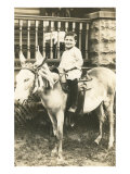 Boy Riding Mule