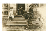 Boy Riding Donkey