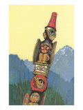 Totem Pole and Mountains
