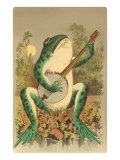 Frog Playing Banjo in Moonlight