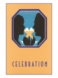 Celebration  Couple with Crossed Glasses