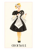 French Maid Serving Cocktails