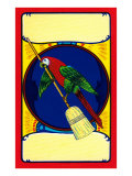 Macaw Holding Broom