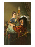 Cavalier Toasting Woman with Pilsner Glass