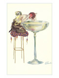 Woman Staring into Champagne Glass