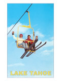 Couple on Ski Lift  Lake Tahoe