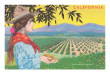 Woman Holding Almonds  California