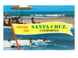 Beach and Surfing Greetings from Santa Cruz