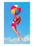 Jumping Woman with Beach Ball