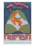 If Food is the Body  Motto  Art Deco  Stag