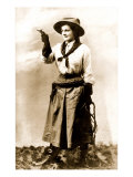 Cowgirl Pointing Gun