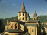 Exterior of the Abbey of Ste Foy  Conques  Midi Pyrenees  France  Europe