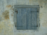 Detail of Old Blue Shutters on a House in the Rhone Alpes in France  Europe
