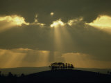 Rays of Autumn Sunlight over Trees and Hills at Lansdown Near Bath  Avon  England  United Kingdom