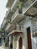 Balconies of Patterned Houses  Pyrgi  Chios  North Aegean Islands  Greek Islands  Greece