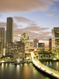 Downtown Skyline at Dusk  Miami  Florida  United States of America  North America