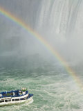 Maid of the Mist Tour under the Horseshoe Falls Waterfall  Niagara Falls  Ontario  Canada