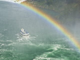 Maid of the Mist Tour under the Horseshoe Falls Waterfall  Niagara Falls  Ontario  Canada