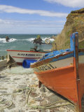 Traditional Portuguese Fishing Boats in a Small Coastal Harbour  Beja District  Portugal