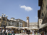 Market in Piazza Delle Erbe  Verona  Veneto  Italy  Europe