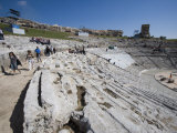 Tourists  the Greek Theatre  Syracuse  Sicily  Italy  Europe