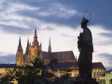 St Vitus's Cathedral  Royal Palace and Castle from Charles Bridge  Prague  Czech Republic