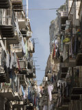 Narrow Street  Balconies with Washing  Cefalu  Sicily  Italy  Europe