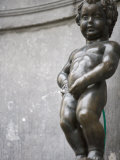 Statue of Manneken Pis Fountain  Brussels  Belgium  Europe