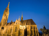 Matyas Church and Statue in the Castle District  Evening Light  Budapest  Hungary  Europe