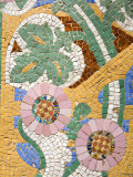 Tile Mosaic on Palau De La Musica  La Ribera District  City of Barcelona  Catalonia  Spain  Europe