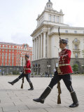 Changing of the Guard at Presidents Building  the Party House in the Background  Sofia  Bulgaria