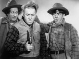 The Three Stooges in Western Garb for One of their Columbia Shorts  1940s