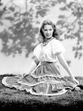 Dinah Shore Wearing Peasant Blouse and Skirt  c1944