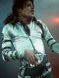 Michael Jackson Performing on Stage at Wembley During the Bad Concert Tour  July 14  1997