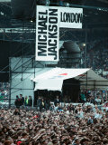 Michael Jackson Performing on Stage at Wembley During the Bad Concert Tour  July 14  1997
