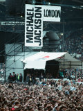 Michael Jackson Performing on Stage at Wembley During the Bad Concert Tour  July 14  1997