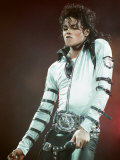 Michael Jackson Performing on Stage at Wembley During the Bad Concert Tour  July 14  1997