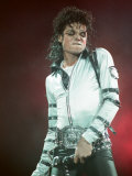 Michael Jackson Performing on Stage at Wembley During the Bad Concert Tour  July 14  1997