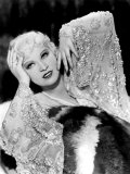 Mae West  in Beaded Dress  on Fur Rug  1930s