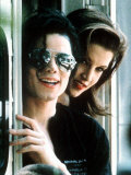 Michael Jackson Wearing Dark Glasses with Lisa Marie Presley