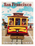 United Air Lines San Francisco  Cable Car c1957