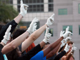 Single Gloved Hands Celebrating Michael Jackson's Life and Tribute to His Death  UCLA