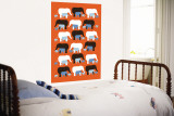 Orange Elephant Pattern