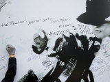 Fans Sign Tribute Wall to Michael Jackson outside the Staples Center  Los Angeles  July 7  2009