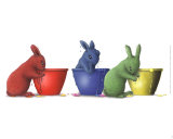 Three Rabbits and Pots