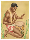 Hawaiian Kneeling Drummer  c1930s